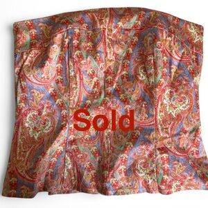 Colorful Paisley Strapless Top